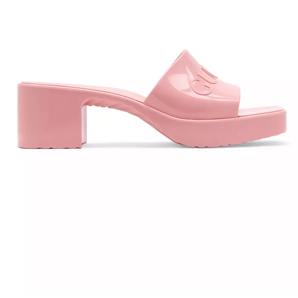 Gucci Woman’s Shoe Pink  Embossed Logo Mules woman’s 41